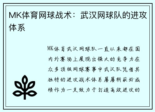 MK体育网球战术：武汉网球队的进攻体系